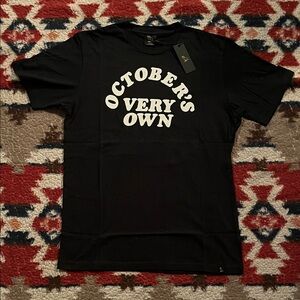 Brand New October's Very Own Men's Black Tee with Iconic logo Made in Canada M